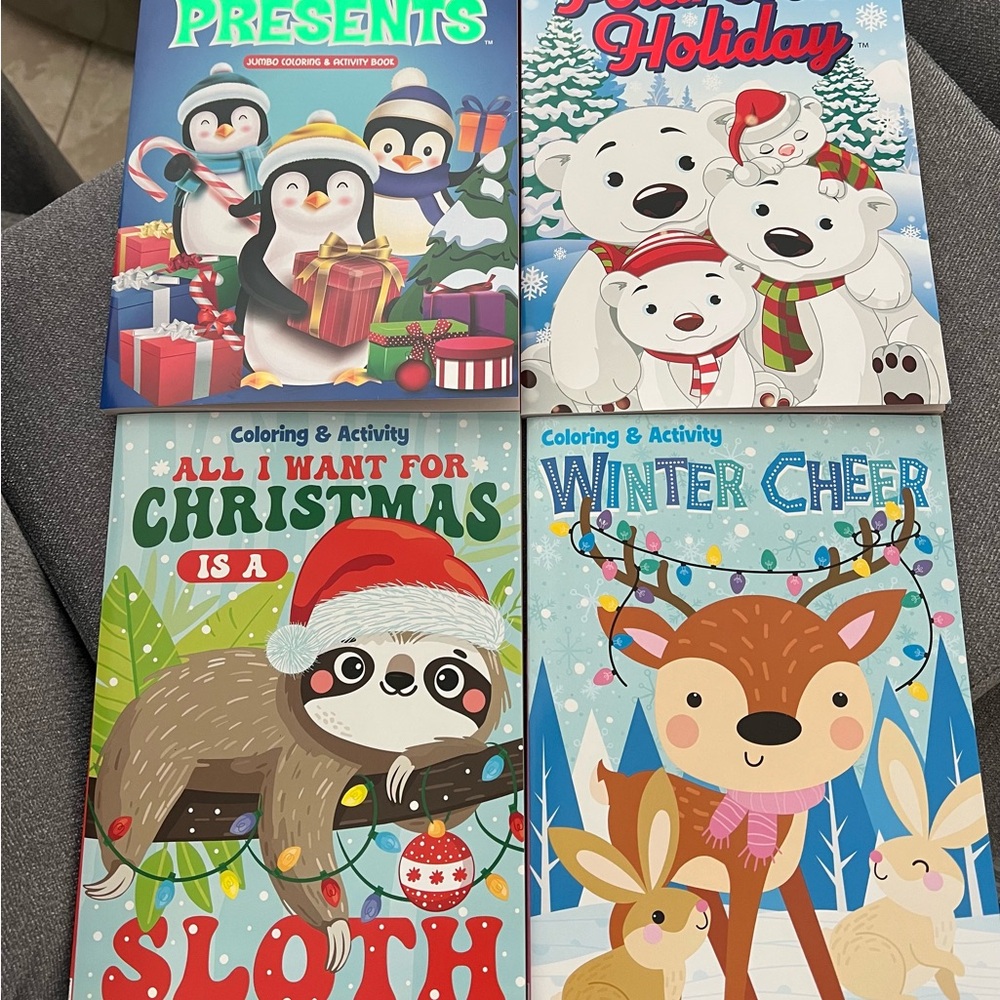Set of 4 Christmas Coloring Books